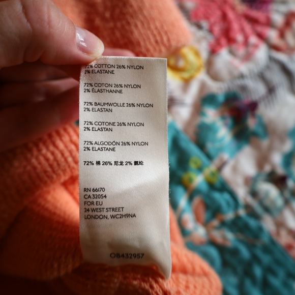 Free People Boho Ottoman Slouchy Tunic Sweater in Tangerine Womens Size Small - Picture 12 of 12